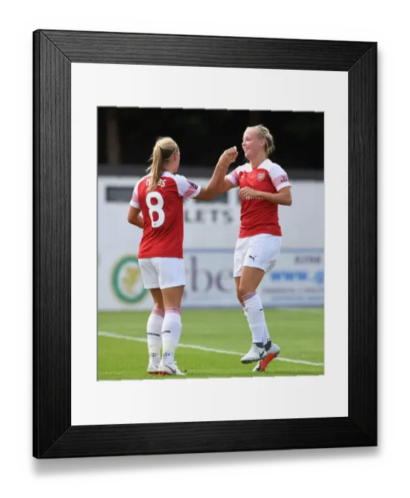 Framed Print : Arsenal Women: Beth Mead and Jordan Nobbs Celebrate Goals Against West Ham United Women