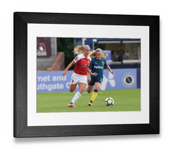 Framed Print : Arsenal's Beth Mead vs. West Ham's Brianna Visalli: A Football Rivalry Ignites at the Continental Cup Framed Print : Arsenal's Beth Mead vs. West Ham's Brianna Visalli: A Football Rivalry Ignites at the Continental Cup