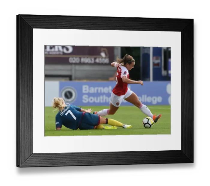 Framed Print : Clash of Stars: McCabe vs. Lehmann in Arsenal Women vs. West Ham United Women Framed Print : Clash of Stars: McCabe vs. Lehmann in Arsenal Women vs. West Ham United Women