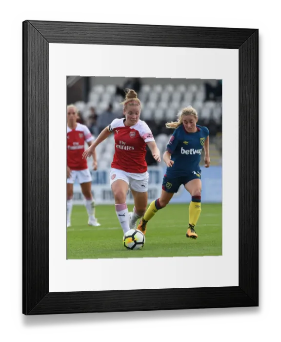Framed Print : Clash of Stars: Kim Little vs. Brianna Visalli in Arsenal Women vs. West Ham United Women Framed Print : Clash of Stars: Kim Little vs. Brianna Visalli in Arsenal Women vs. West Ham United Women