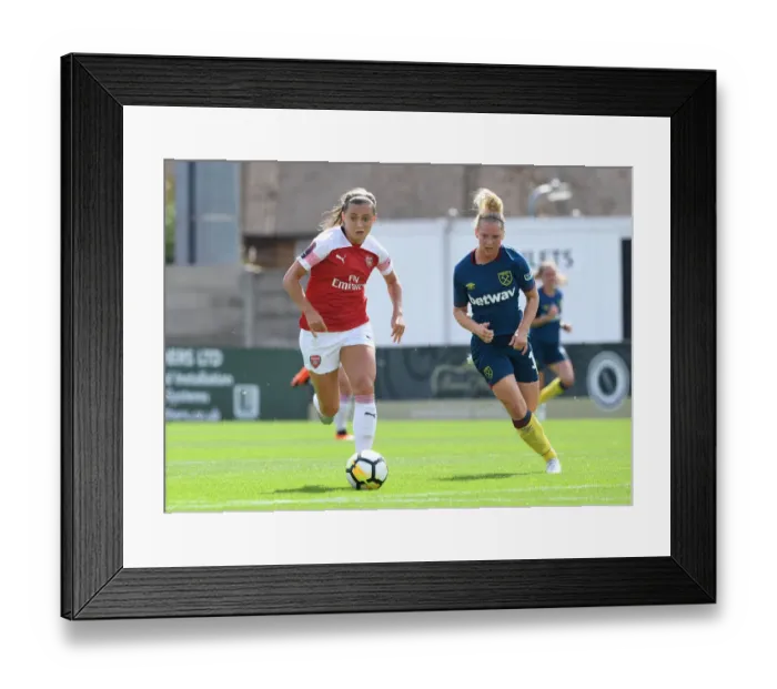 Framed Print : Clash of Stars: McCabe vs Reichardt in Arsenal Women vs West Ham United Women Continental Cup Match Framed Print : Clash of Stars: McCabe vs Reichardt in Arsenal Women vs West Ham United Women Continental Cup Match