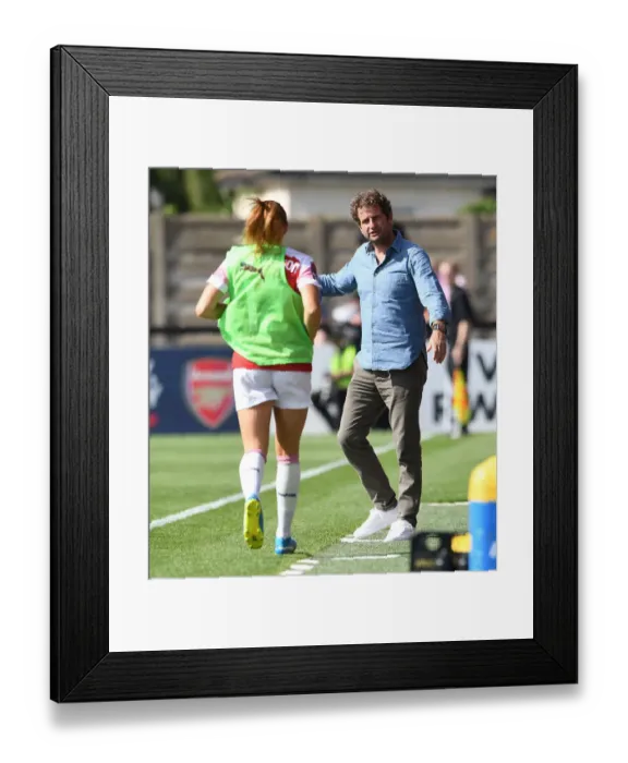 Framed Print : Joe Montemurro Leads Arsenal Women in Continental Cup Clash Against West Ham United