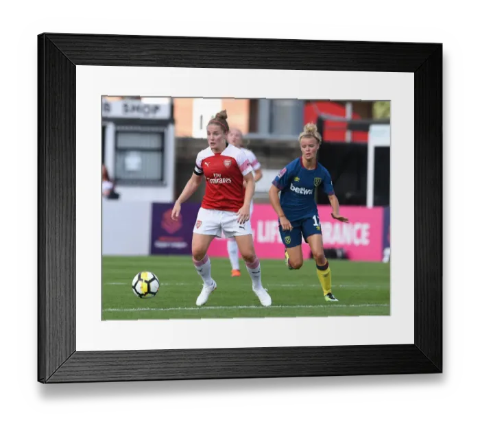 Framed Print : Clash of Stars: Kim Little vs. Esme De Graaf in Arsenal Women vs. West Ham United Women Framed Print : Clash of Stars: Kim Little vs. Esme De Graaf in Arsenal Women vs. West Ham United Women