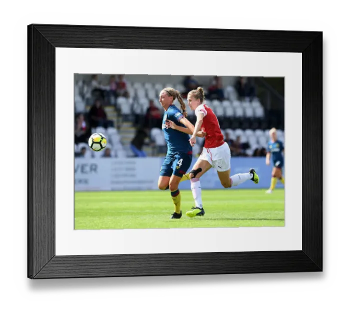 Framed Print : Clash of Stars: Miedema vs. Hendrix in Arsenal Women vs. West Ham United Women Framed Print : Clash of Stars: Miedema vs. Hendrix in Arsenal Women vs. West Ham United Women