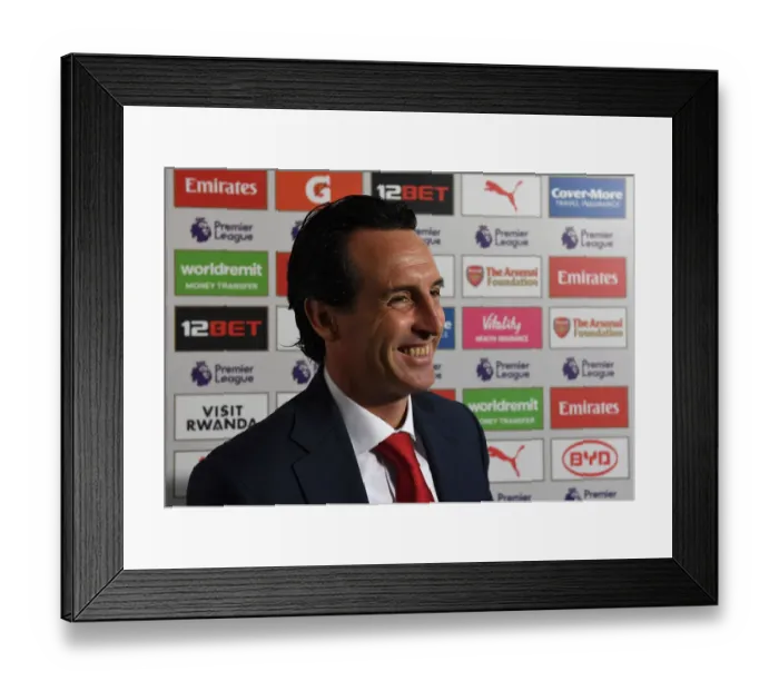 Framed Print : Unai Emery Pre-Match Interview: Arsenal vs West Ham United (2018-19)