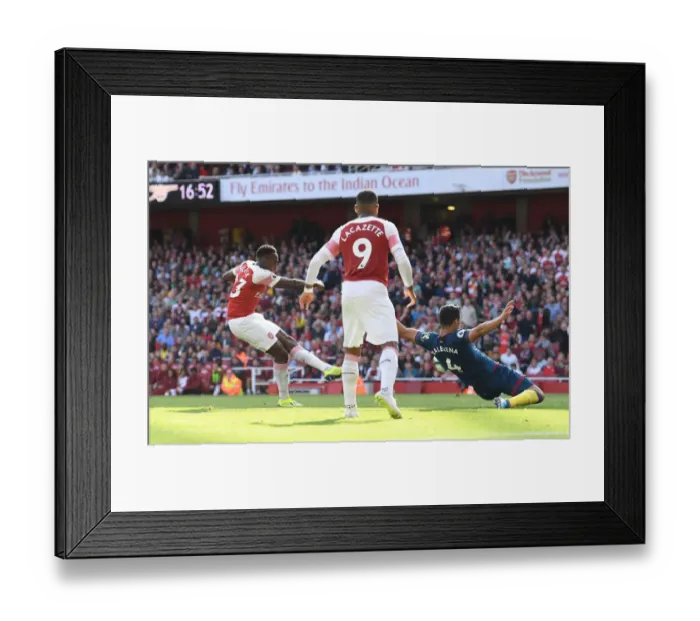 Framed Print : Danny Welbeck Scores Arsenal's Third Goal Against West Ham United (2018-19)