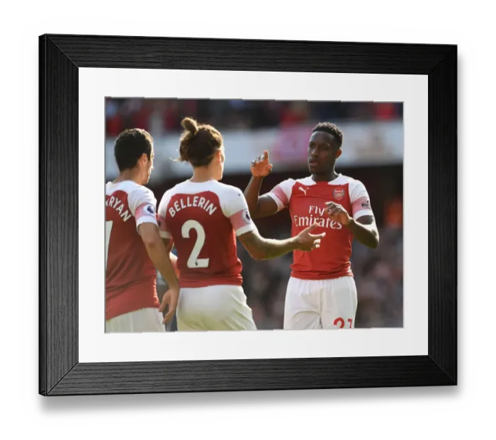 Framed Print : Danny Welbeck's Hat-Trick: Arsenal's Dominant Win Against West Ham United (August 2018)