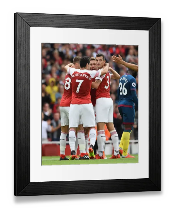 Framed Print : Nacho Monreal Scores First Goal: Arsenal vs. West Ham United, Premier League 2018-19