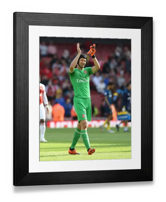 Framed Print : Arsenal's Petr Cech Celebrates with Fans after Arsenal v West Ham United Victory Framed Print : Arsenal's Petr Cech Celebrates with Fans after Arsenal v West Ham United Victory