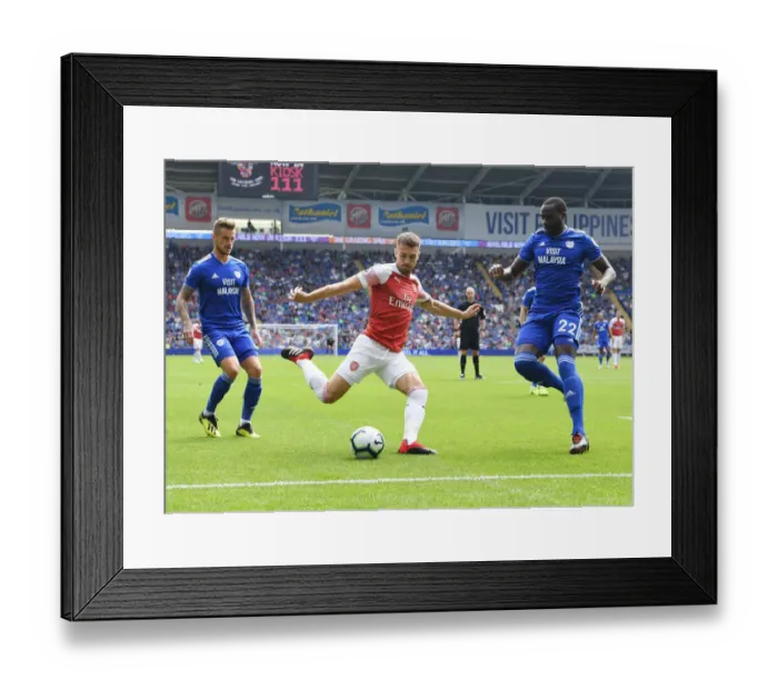 Framed Print : Clash of Titans: Ramsey vs. Bamba - Cardiff City vs. Arsenal, Premier League 2018-19