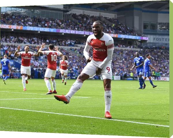 Alex Lacazette and Pierre-Emerick Aubameyang Celebrate Goals: Cardiff City vs Arsenal, 2018-19 Premier League