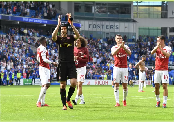 Petr Cech Applauding Arsenal Fans after Cardiff Victory (2018-19)
