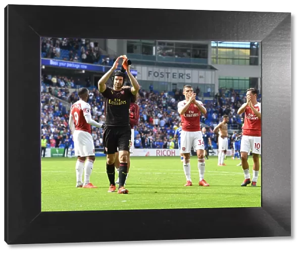Petr Cech Applauding Arsenal Fans after Cardiff Match, 2018-19