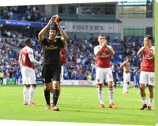 Petr Cech Applauding Arsenal Fans after Cardiff Match, 2018-19