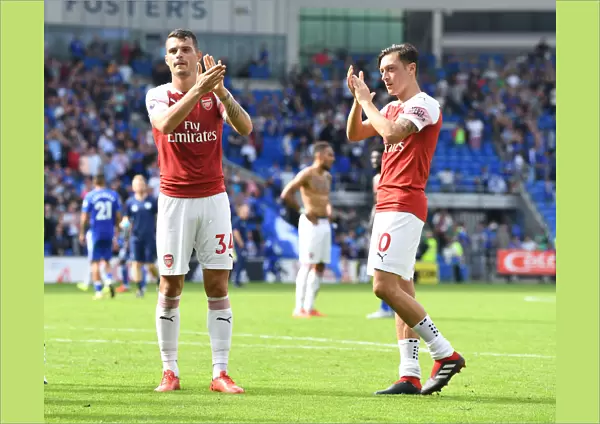 Xhaka and Ozil Unite: Heartfelt Applause to Arsenal Fans (Cardiff City vs. Arsenal, 2018-19)
