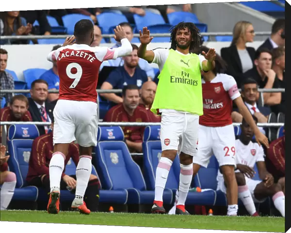 Alex Lacazette and Matteo Guendouzi Celebrate Goals: Cardiff City vs. Arsenal, Premier League 2018-19