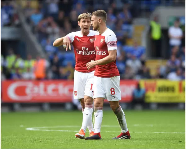 Monreal and Ramsey in Action: Cardiff City vs Arsenal, Premier League 2018-19