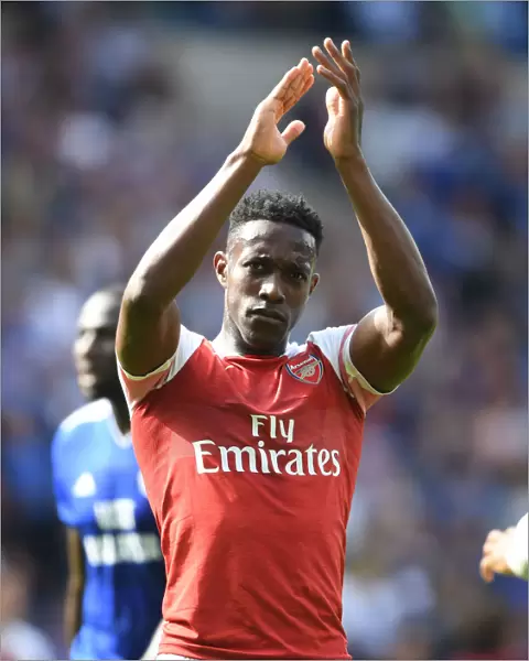 Danny Welbeck Celebrates with Arsenal Fans after Cardiff Victory, 2018-19 Premier League