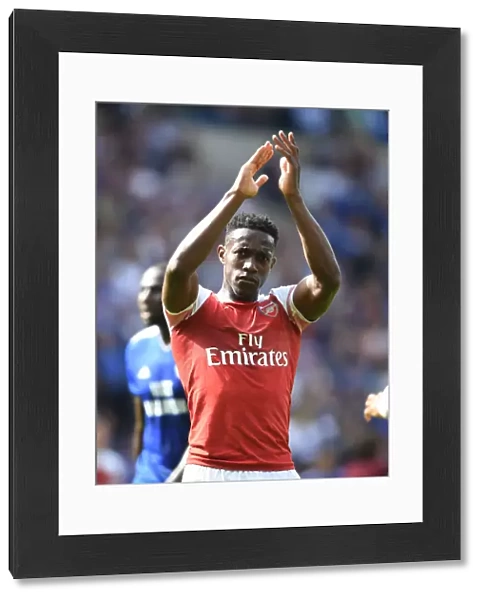Danny Welbeck Celebrates with Arsenal Fans after Cardiff Victory, 2018-19 Premier League