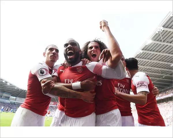 Arsenal's Unstoppable Moment: Lacazette, Bellerin, Guendouzi Celebrate Thrilling Goal Against Cardiff City