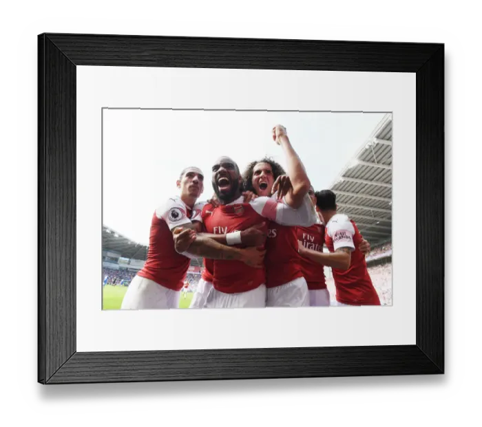 Framed Print : Arsenal's Unstoppable Moment: Lacazette, Bellerin, Guendouzi Celebrate Thrilling Goal Against Cardiff City Framed Print : Arsenal's Unstoppable Moment: Lacazette, Bellerin, Guendouzi Celebrate Thrilling Goal Against Cardiff City