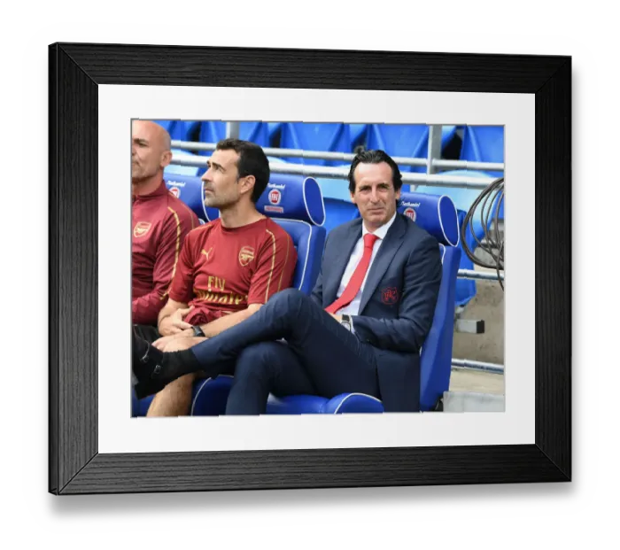 Framed Print : Unai Emery: Arsenal Coach Prepares for Cardiff City Showdown (2018-19)