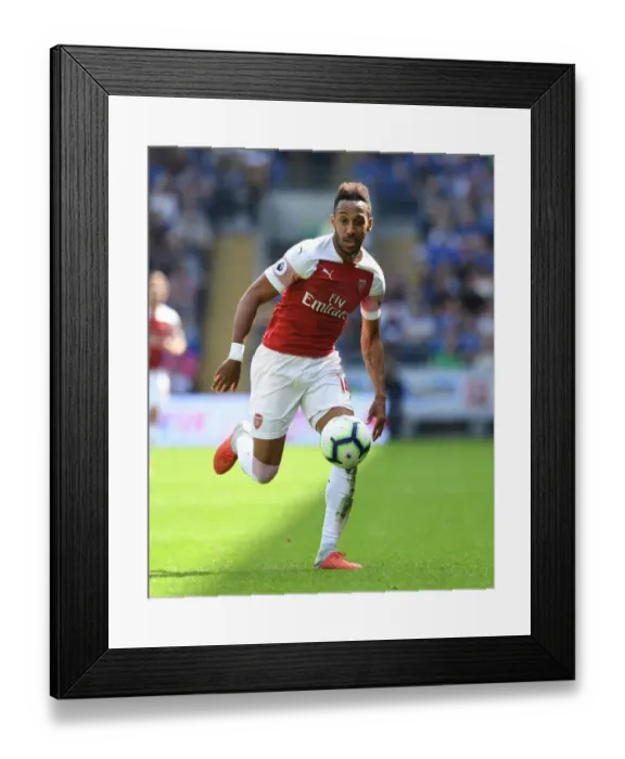 Framed Print : Arsenal's Aubameyang Scores Stunning Goals: Cardiff City vs. Arsenal, Premier League 2018-19