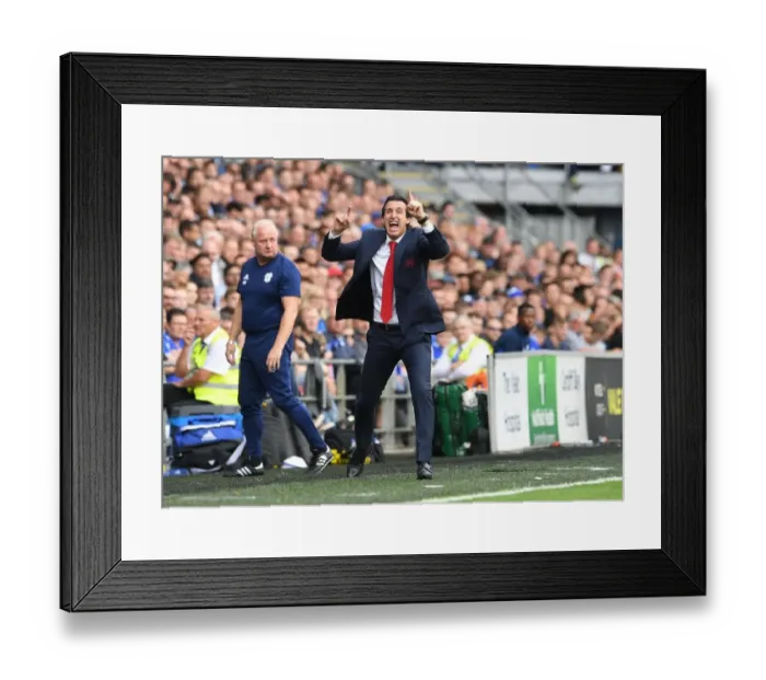 Framed Print : Unai Emery Leads Arsenal in Premier League Clash against Cardiff City