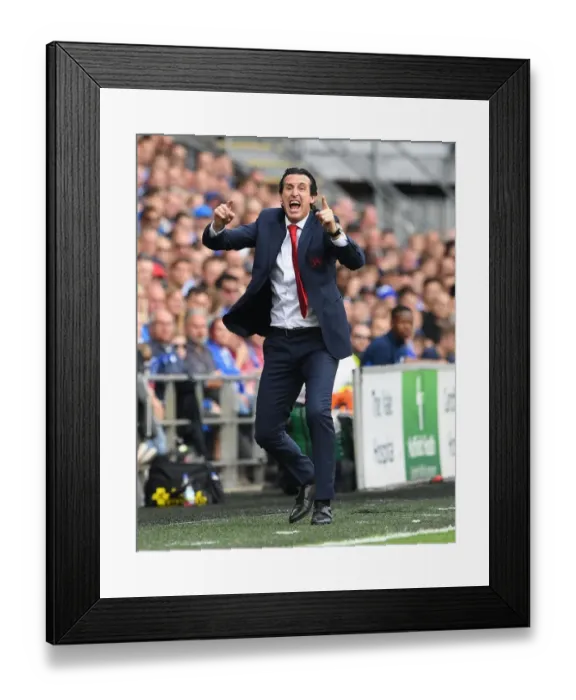 Framed Print : Unai Emery Leads Arsenal in Premier League Battle against Cardiff City