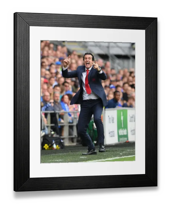 Framed Print : Unai Emery Leads Arsenal in Premier League Battle against Cardiff City