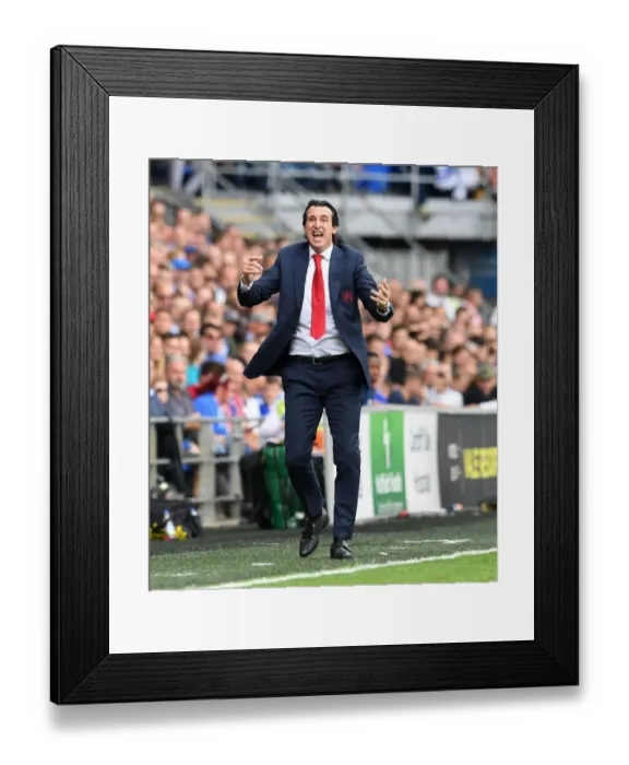 Framed Print : Unai Emery Leads Arsenal in Premier League Battle Against Cardiff City