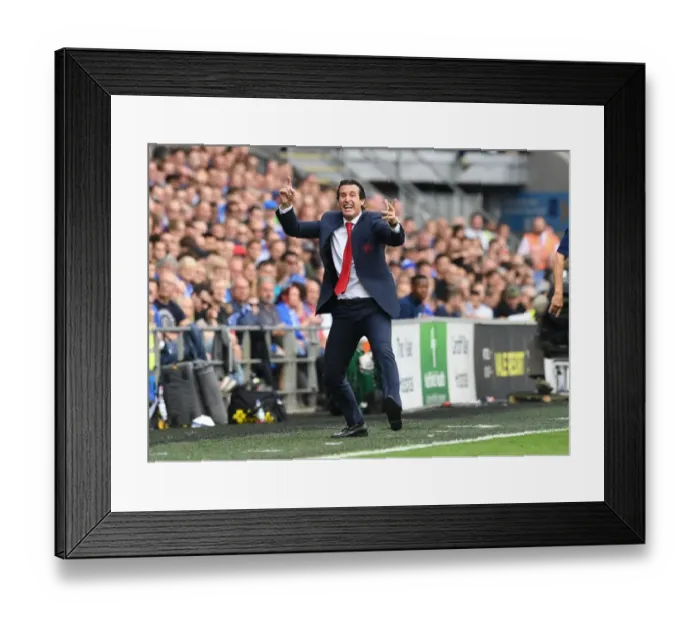 Framed Print : Unai Emery Leads Arsenal in Premier League Clash against Cardiff City (2018-19)