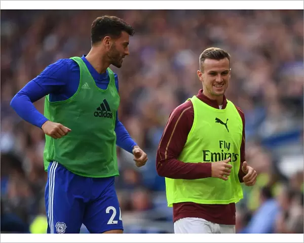 Rob Holding and Gary Madine: A Moment of Respite Amidst the Intensity of Cardiff vs. Arsenal (2018-19)