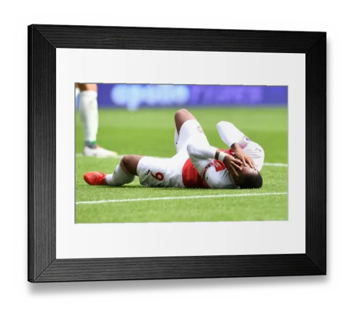 Framed Print : Alexandre Lacazette in Action: Cardiff City vs. Arsenal, Premier League 2018-19