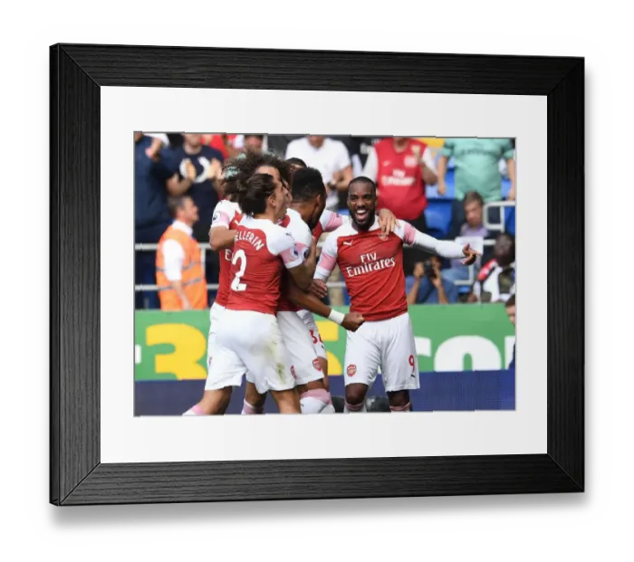 Framed Print : Alenxandre Lacazette's Brace: Arsenal's Victory over Cardiff City (2018-19) Framed Print : Alenxandre Lacazette's Brace: Arsenal's Victory over Cardiff City (2018-19)