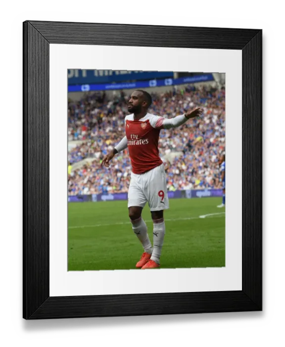 Framed Print : Alexandre Lacazette's Hat-Trick: Arsenal's Triumph over Cardiff City in the Premier League