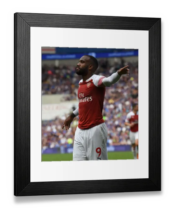 Framed Print : Alexandre Lacazette's Hat-Trick: Arsenal Crush Cardiff City in Premier League Showdown
