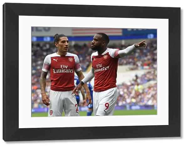 Arsenal's Lacazette and Bellerin: Triumphant Moment after Scoring Third Goal vs. Cardiff City