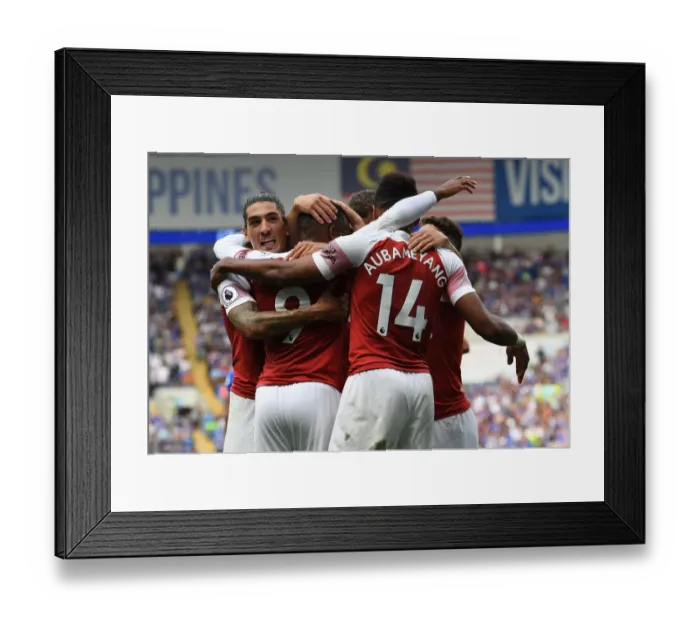 Framed Print : Alexandre Lacazette and Hector Bellerin Celebrate Arsenal's Third Goal vs Cardiff City Framed Print : Alexandre Lacazette and Hector Bellerin Celebrate Arsenal's Third Goal vs Cardiff City