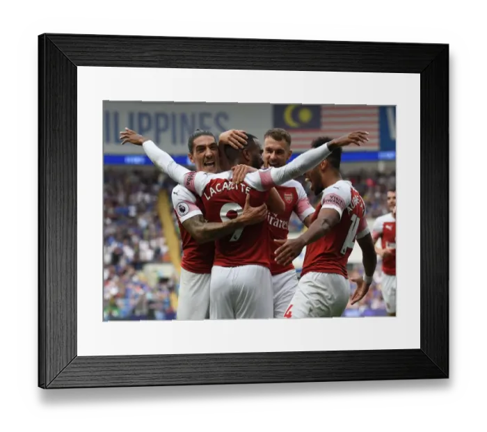 Framed Print : Arsenal's Lacazette and Bellerin: Unstoppable Partnership Scores Third Goal vs Cardiff City