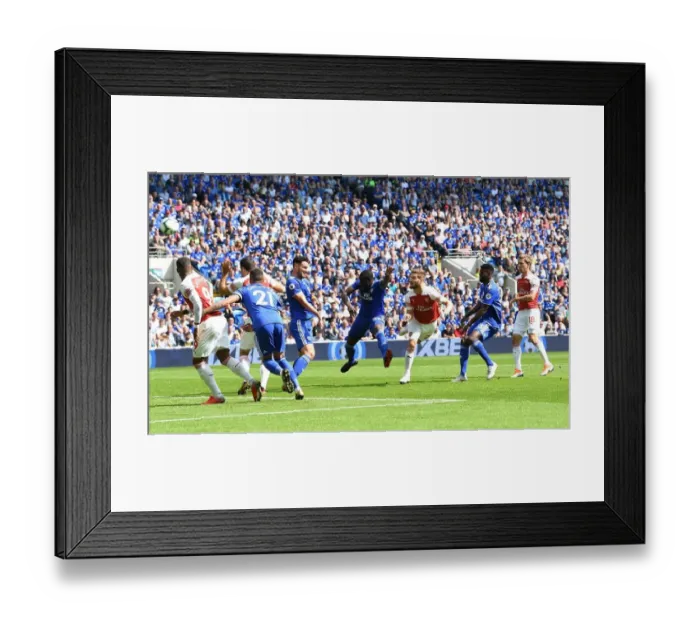 Framed Print : Shkodran Mustafi Scores the Winning Goal: Cardiff City vs. Arsenal FC, Premier League 2018-19