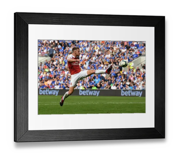 Framed Print : Aaron Ramsey in Action: Cardiff City vs. Arsenal FC, Premier League 2018-19
