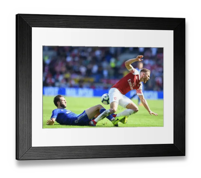 Framed Print : Clash of the Midfield: Ramsey vs. Arter in Cardiff Derby, Premier League 2018-19