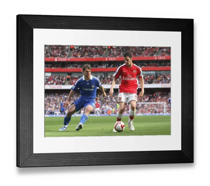 Framed Print : Cesc Fabregas (Arsenal) Branislav Ivanovic (Chelsea)