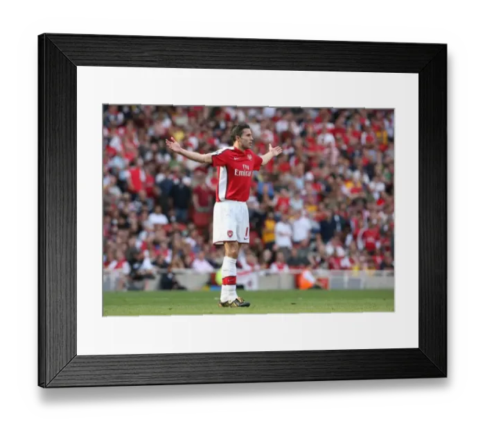 Framed Print : Robin van Persie's Disappointing Performance: Arsenal 1-4 Chelsea, Barclays Premier League, Emirates Stadium, 2009