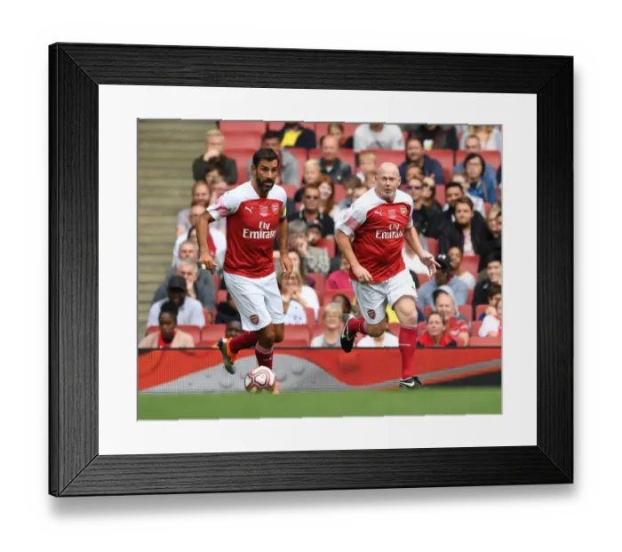 Framed Print : Arsenal Legends: Robert Pires and Perry Groves Face Off Against Real Madrid Legends (2018-19) Framed Print : Arsenal Legends: Robert Pires and Perry Groves Face Off Against Real Madrid Legends (2018-19)