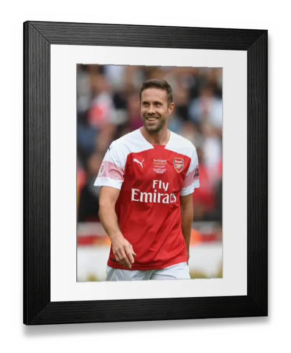 Framed Print : Matthew Upson in Action: Arsenal Legends vs Real Madrid Legends (2018-19)