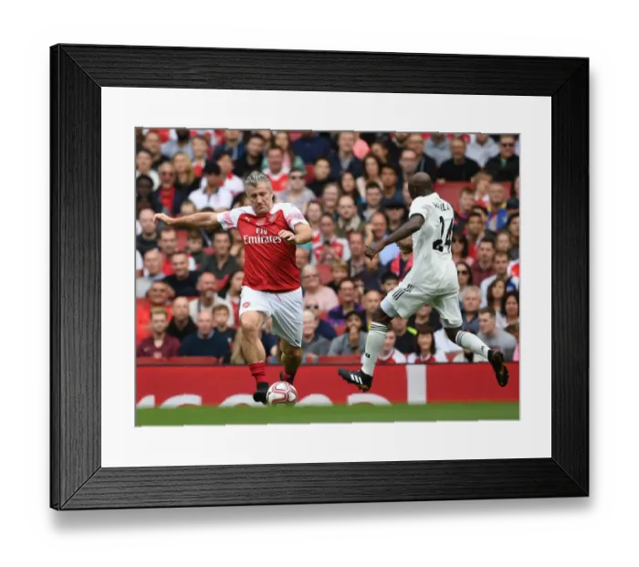 Framed Print : A Clash of Football Legends: Suker vs Makelele - Arsenal vs Real Madrid