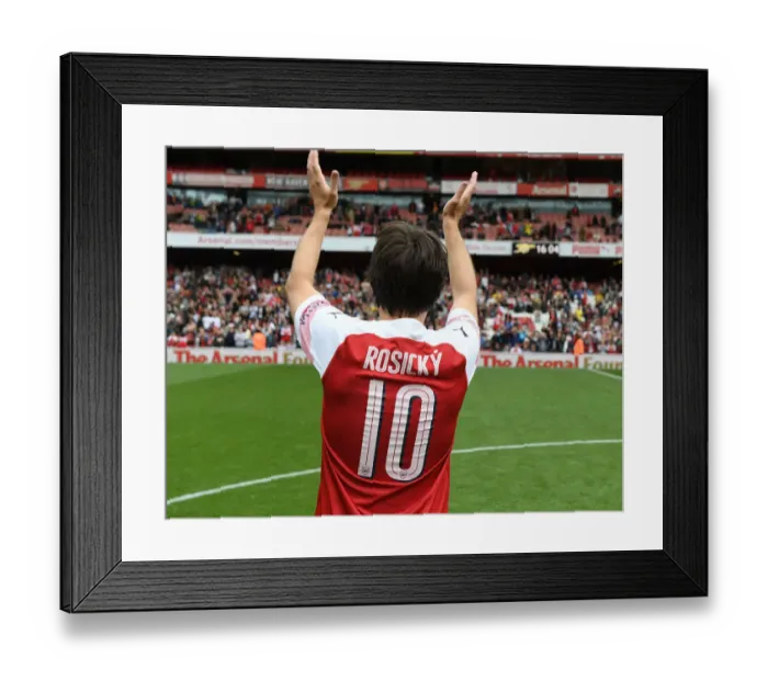 Framed Print : Arsenal Legends vs Real Madrid Legends: Rosicky Shines in Epic Showdown at Emirates Stadium