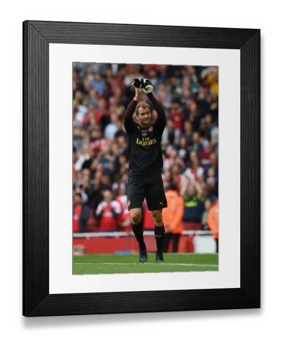 Framed Print : Jens Lehmann's Unforgettable Moment: Scoring the Penalty for Arsenal Legends Against Real Madrid Legends (2018)